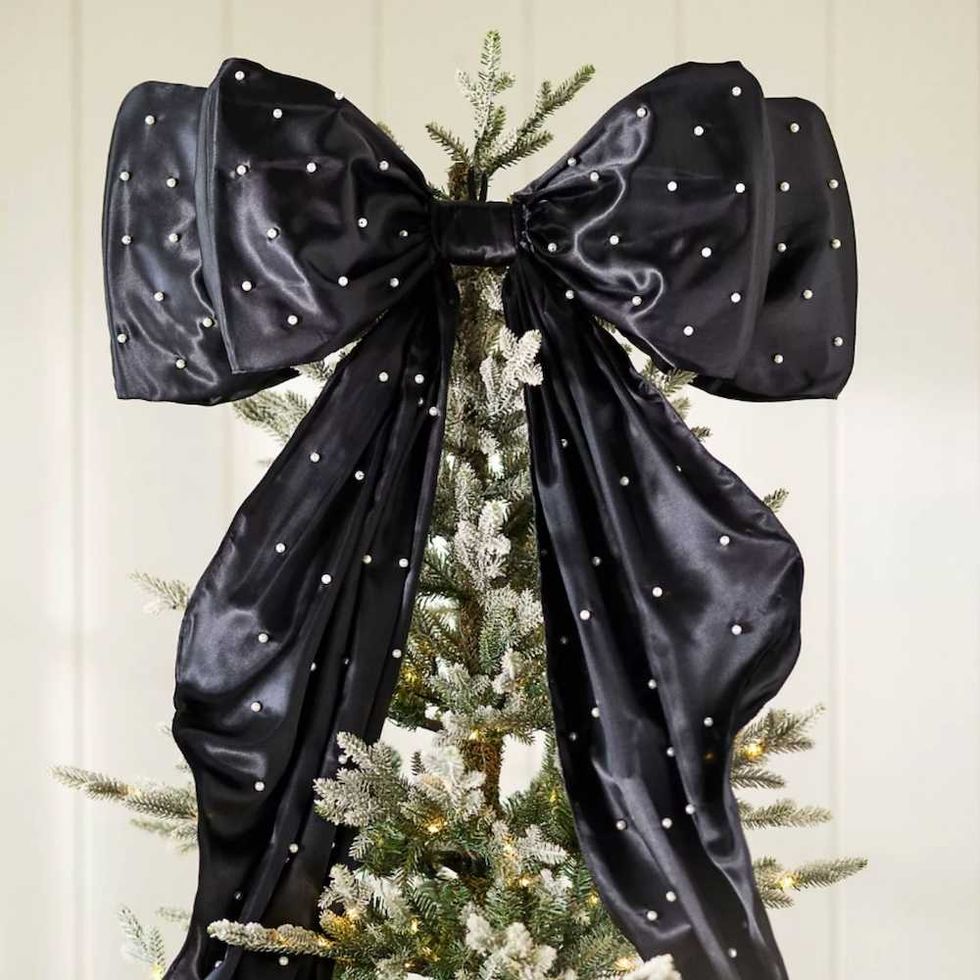Pearled Satin Bow Tree Topper