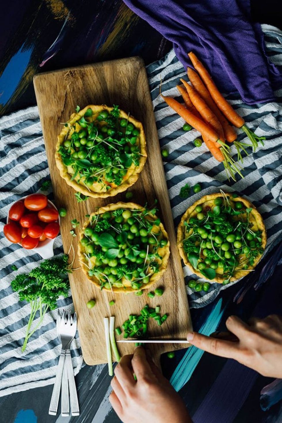 Peas and Herbs Cheese Tarts