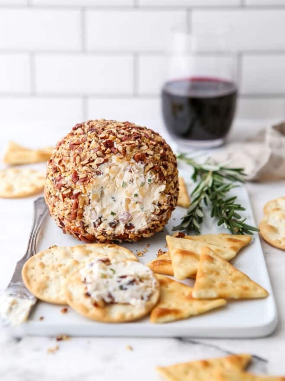 Pecan and Gouda Cheese Ball with Cranberries