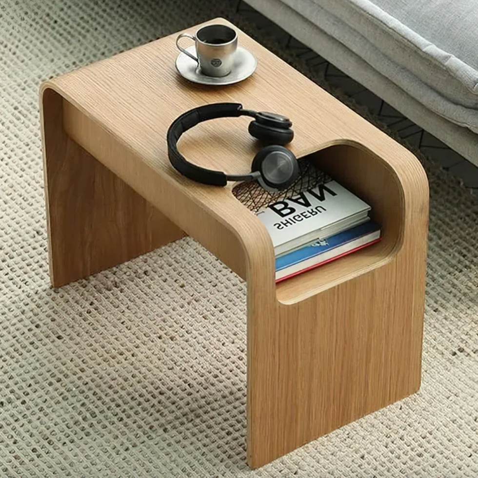 Pedestal End Table with Storage