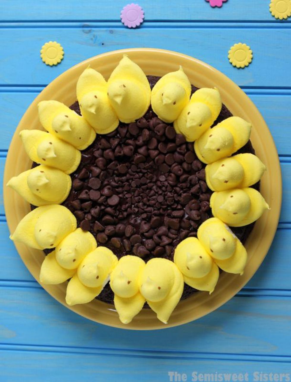 Peeps Sunflower Brownies