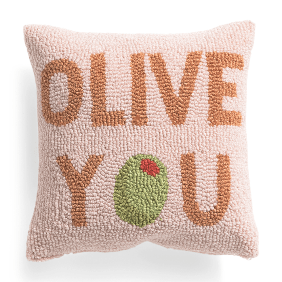 Peking Handicraft Olive You Hooked Pillow