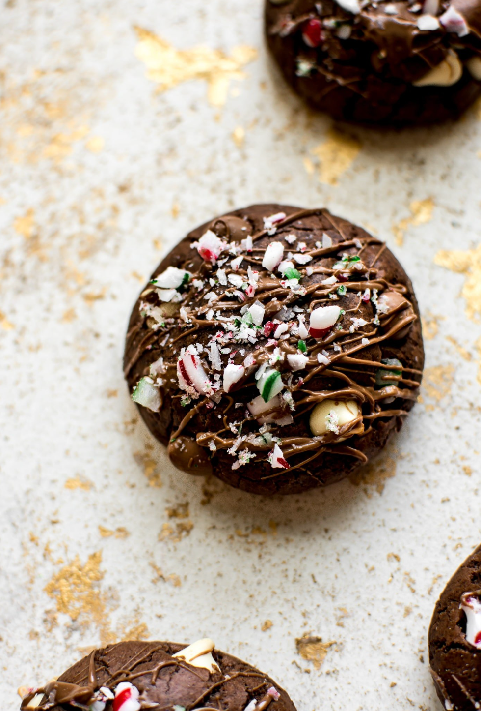 Peppermint Chocolate Brownie Cookies