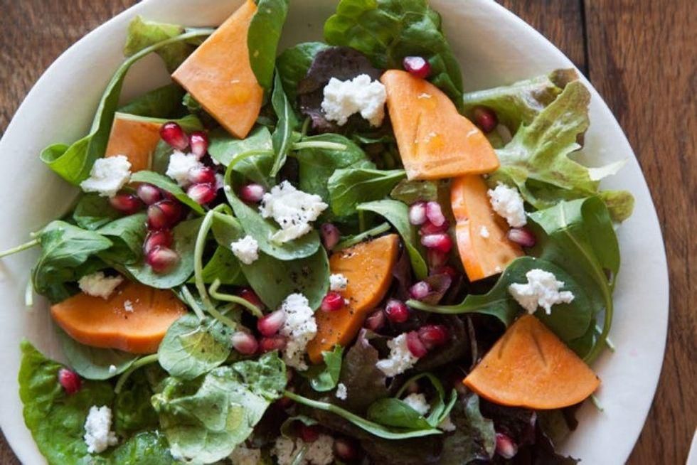 Persimmon, Pomegranate, & Ricotta Salad