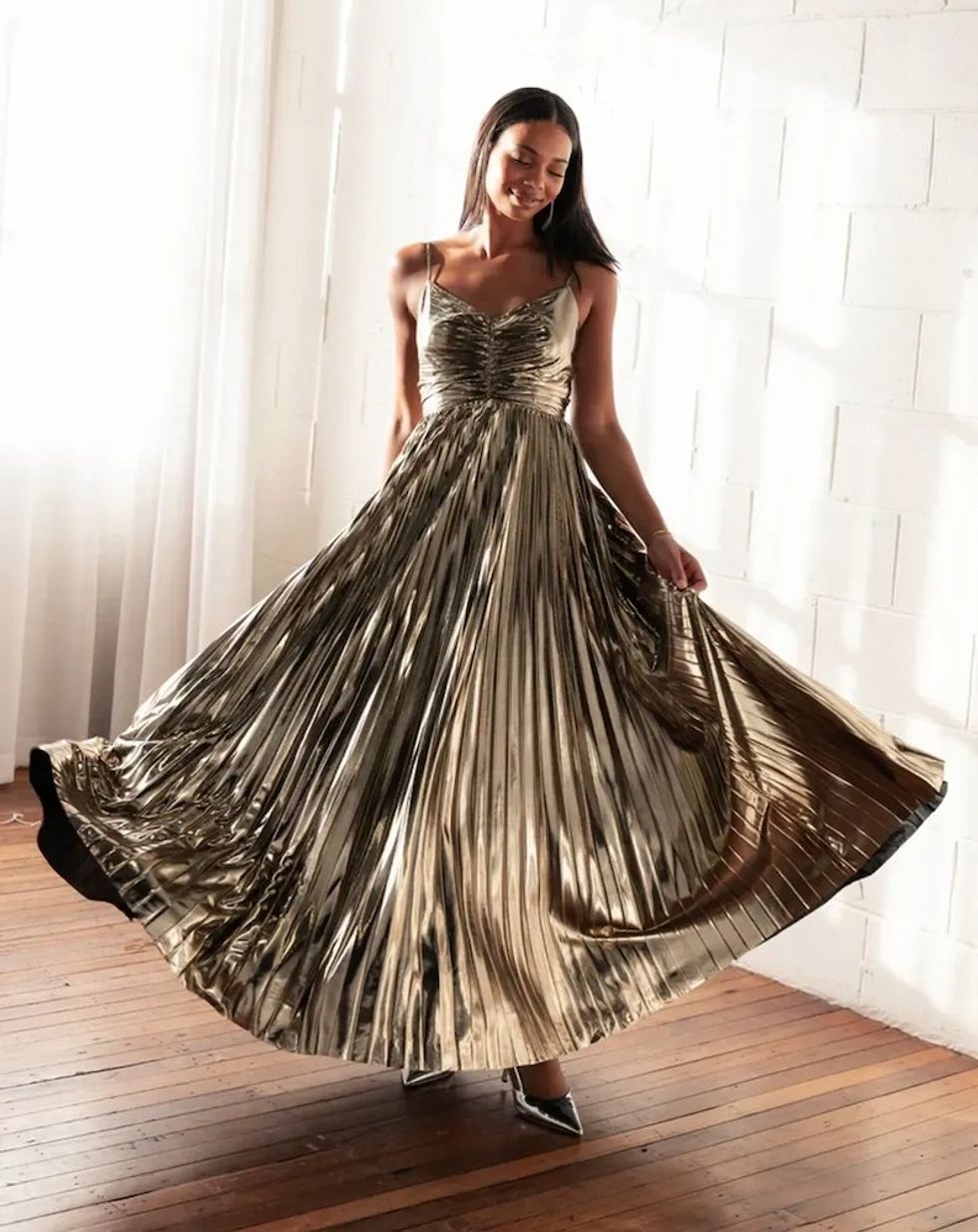 Petal & Pup Naira Pleated Maxi Dress