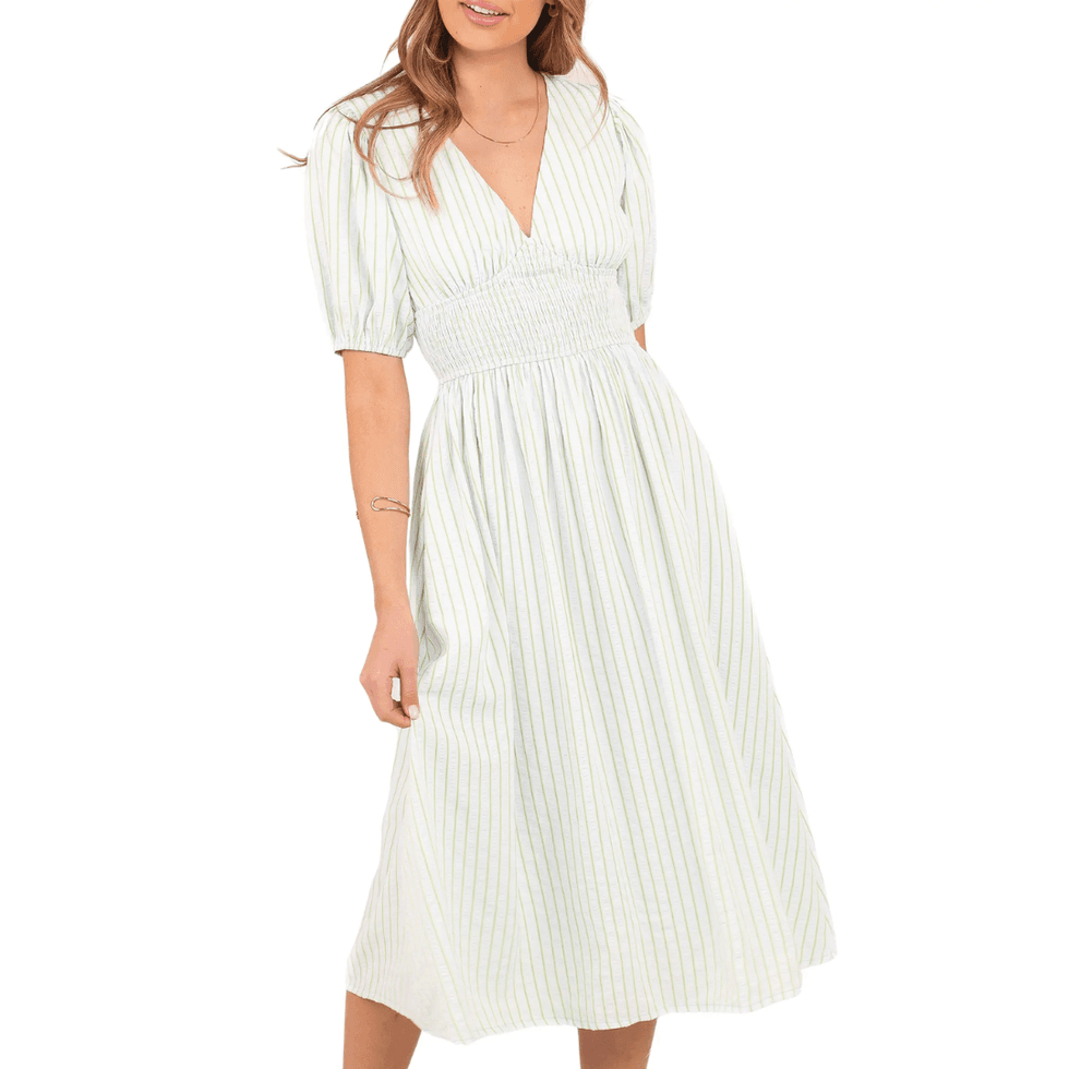 Petal & Pup Ronnie Stripe Short Sleeve Midi Dress
