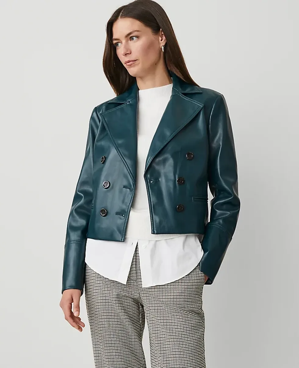 petite faux leather jacket