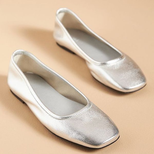 Pilcro Soft Ballet Flats in Silver