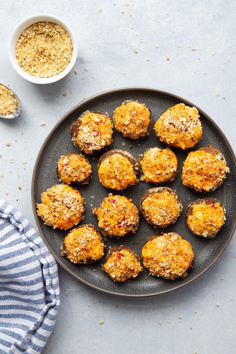 Pimento White Cheddar Stuffed Mushrooms
