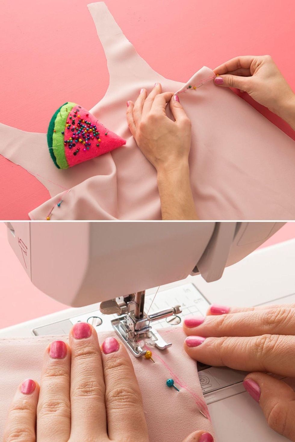 pin and sew the tank