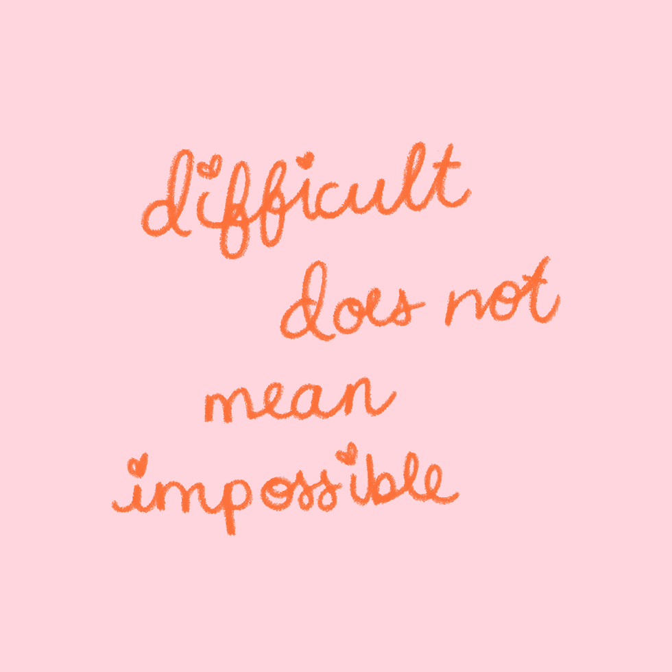 pink and red cursive doodles