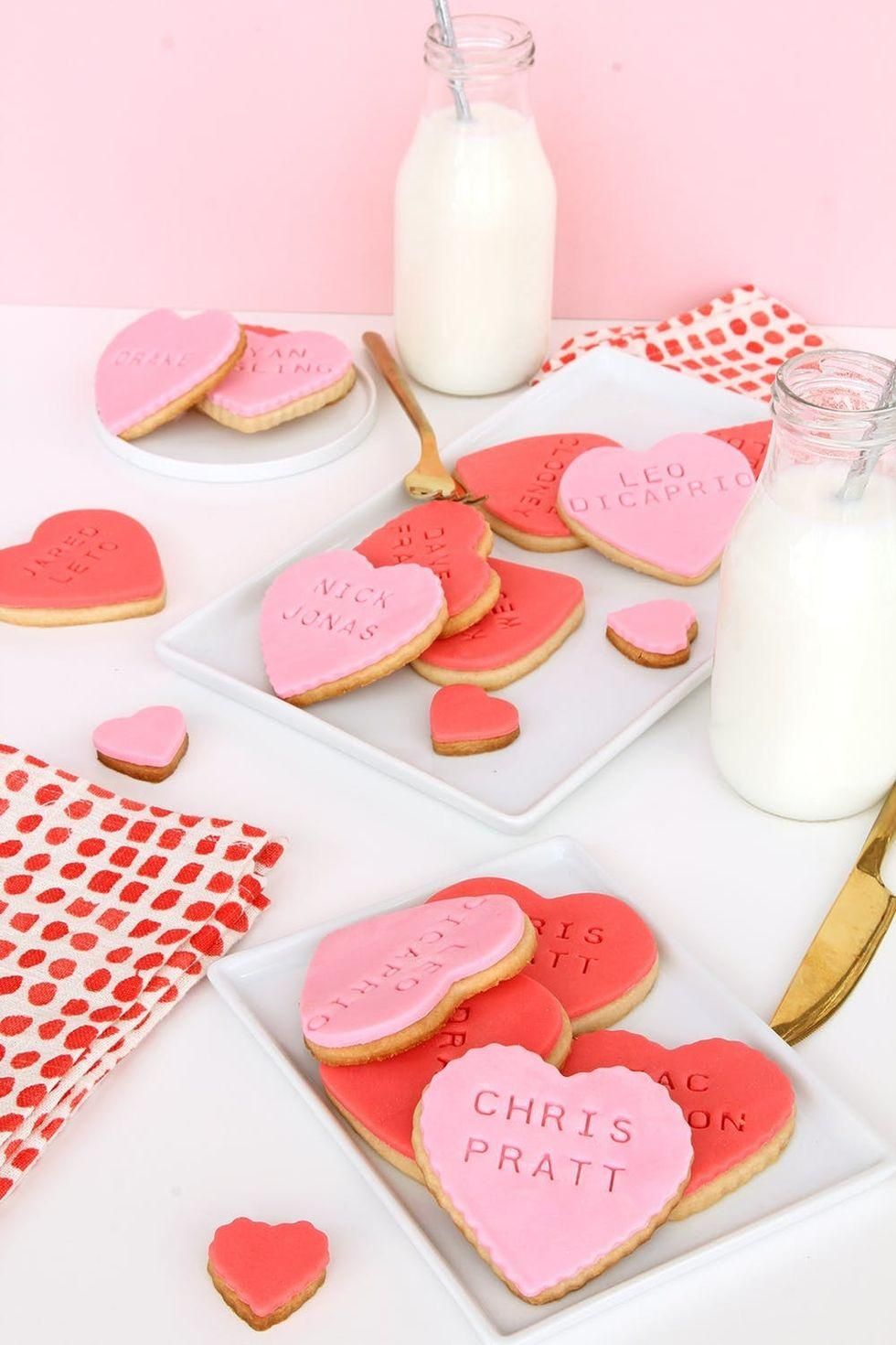 pink and red heart cookies