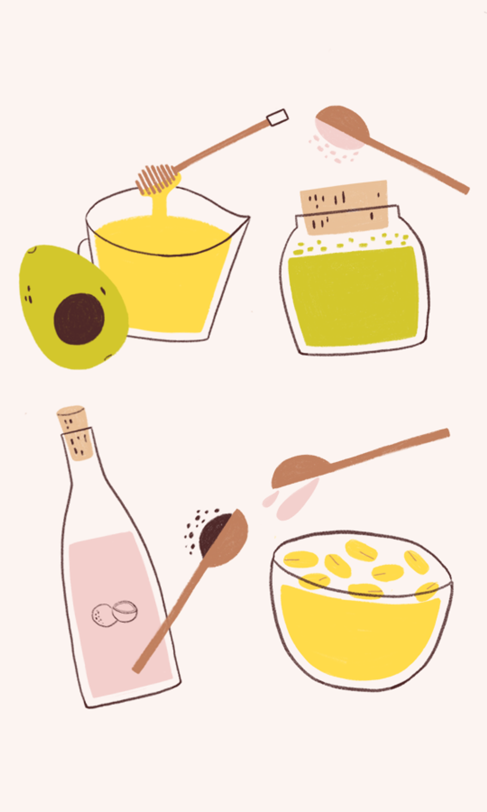 pink and yellow at home masks for clear skin