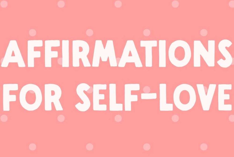 Pink background with text: "Affirmations for Self-Love."