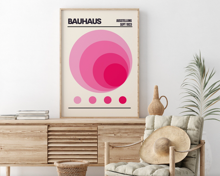 Bauhaus Exhibition Poster Set of 3 Modern Minimalist Contemporary