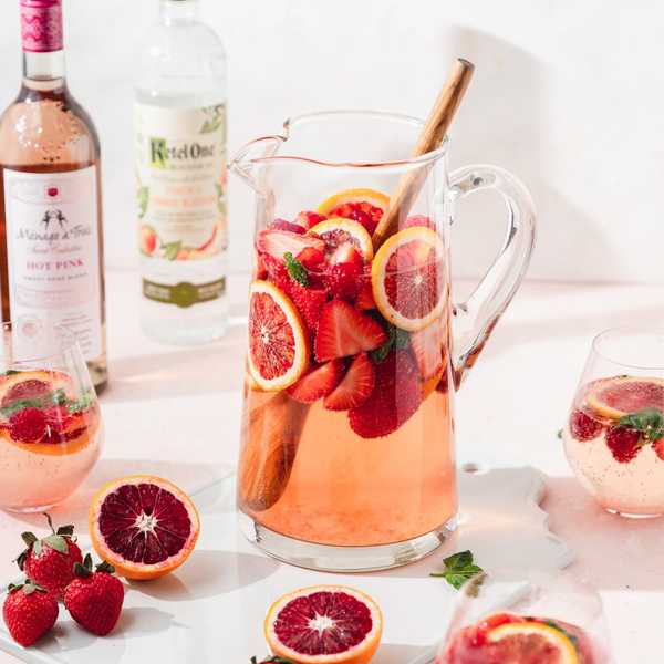 Pink Sangria with Ros\u00e9 Wine