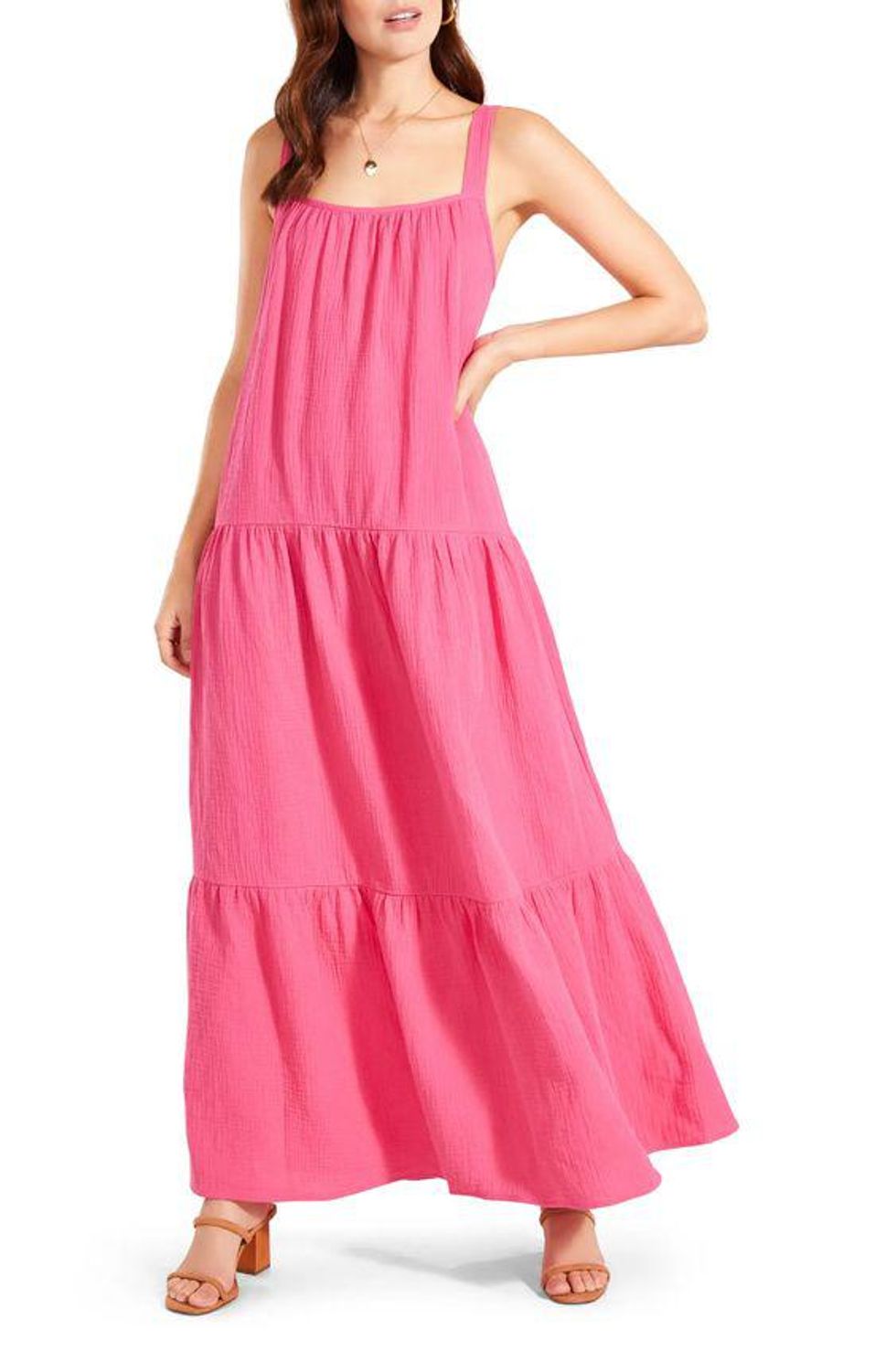 pink sleeveless maxi dress from nordstrom bb dakota