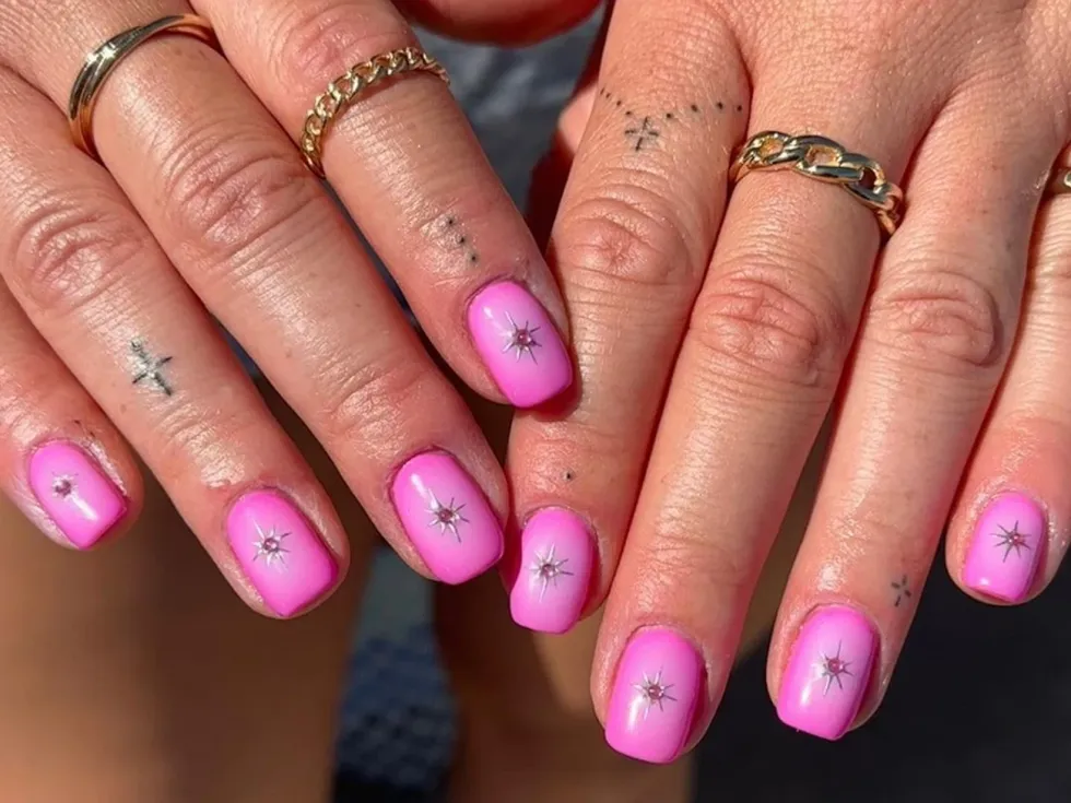 Pink Star Nails