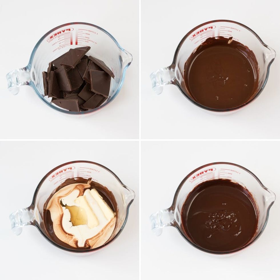 Pistachio and cranberry fridge cake Step 2 collage