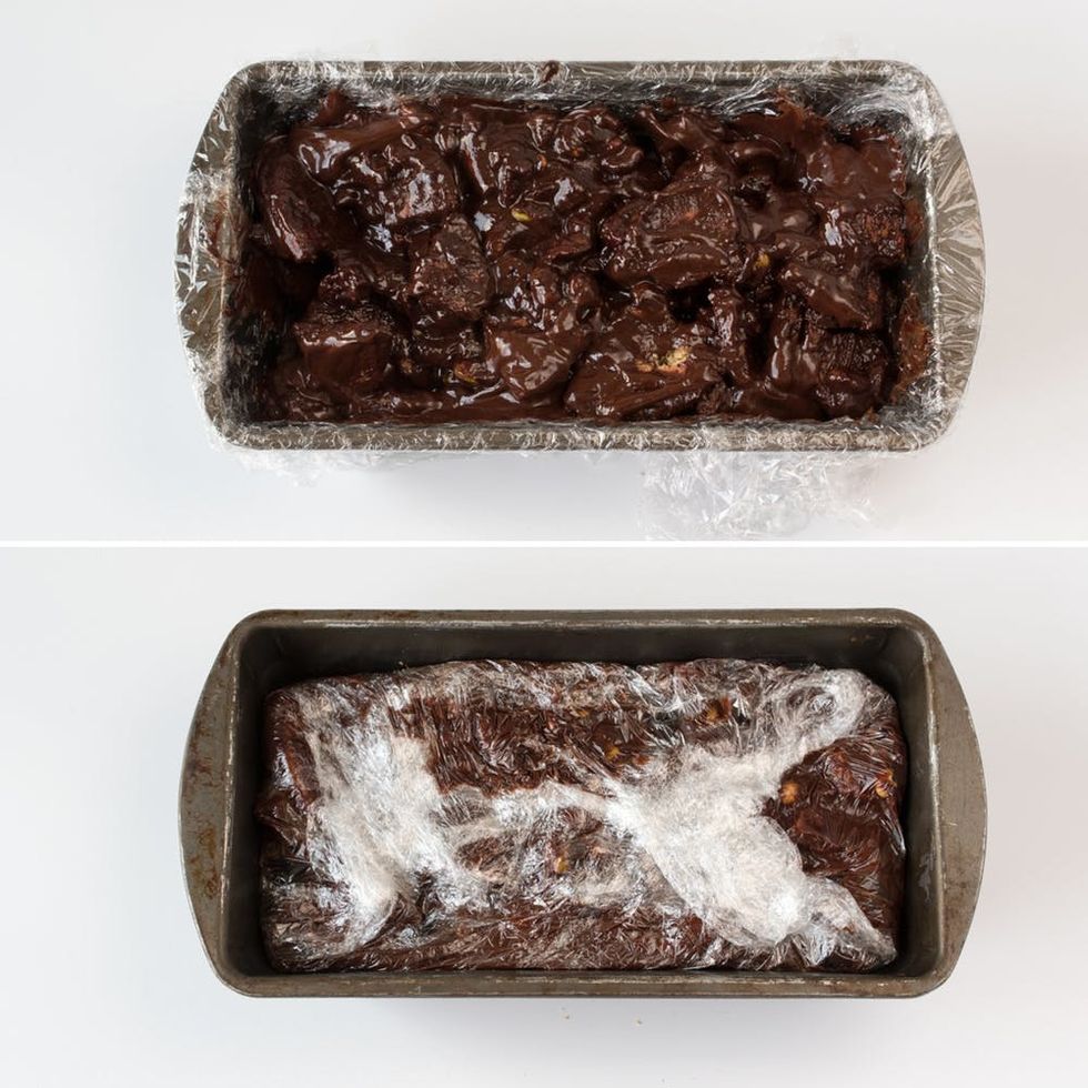 Pistachio and cranberry fridge cake Step 4 collage