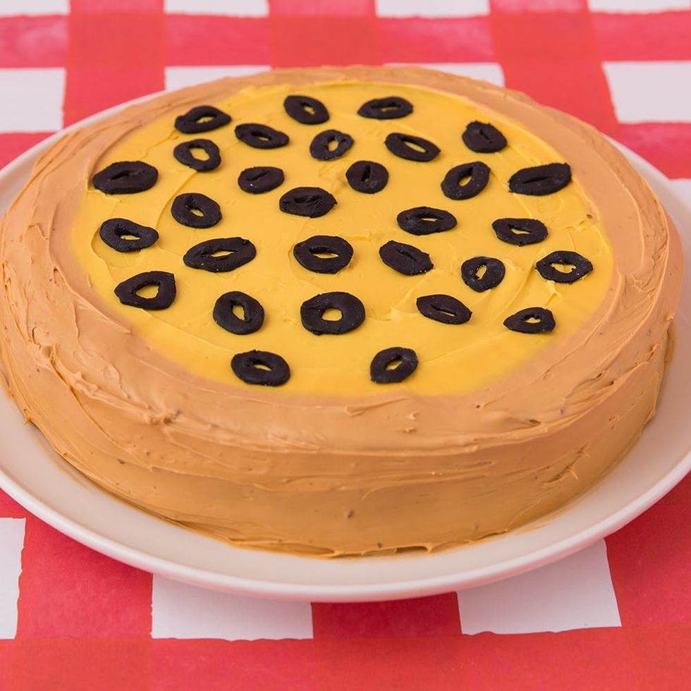 Pizza Cake Recipe with Olives