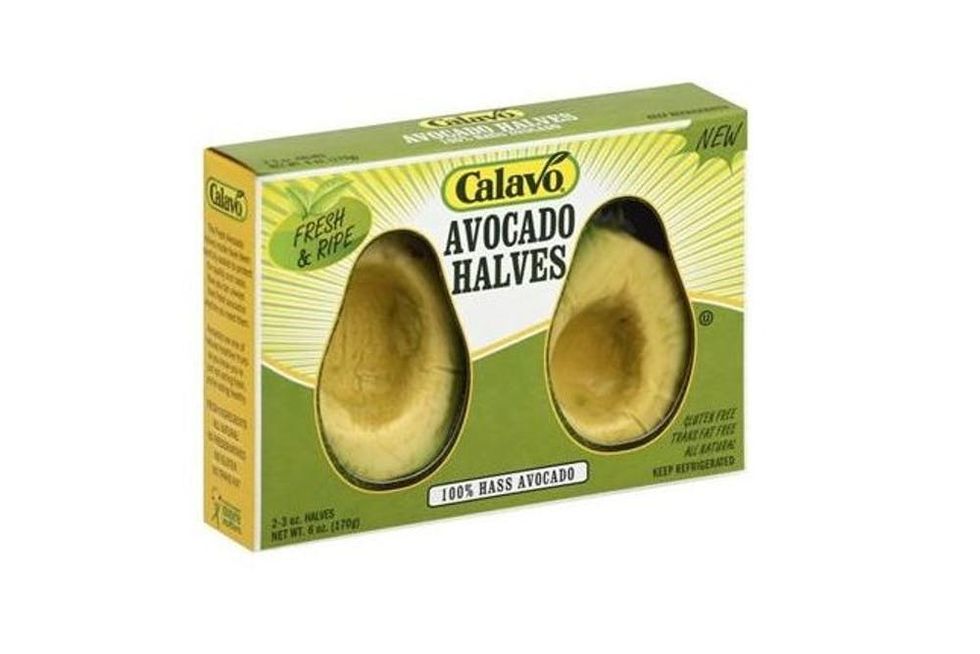 plastic-wrapped avocados