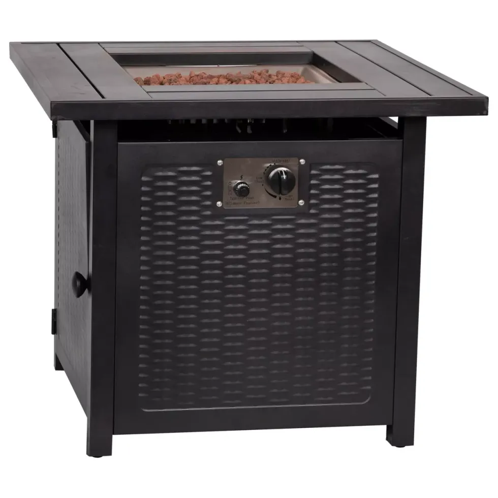 Plow & Hearth Flash Furniture Outdoor Square Metal Fire Pit Table