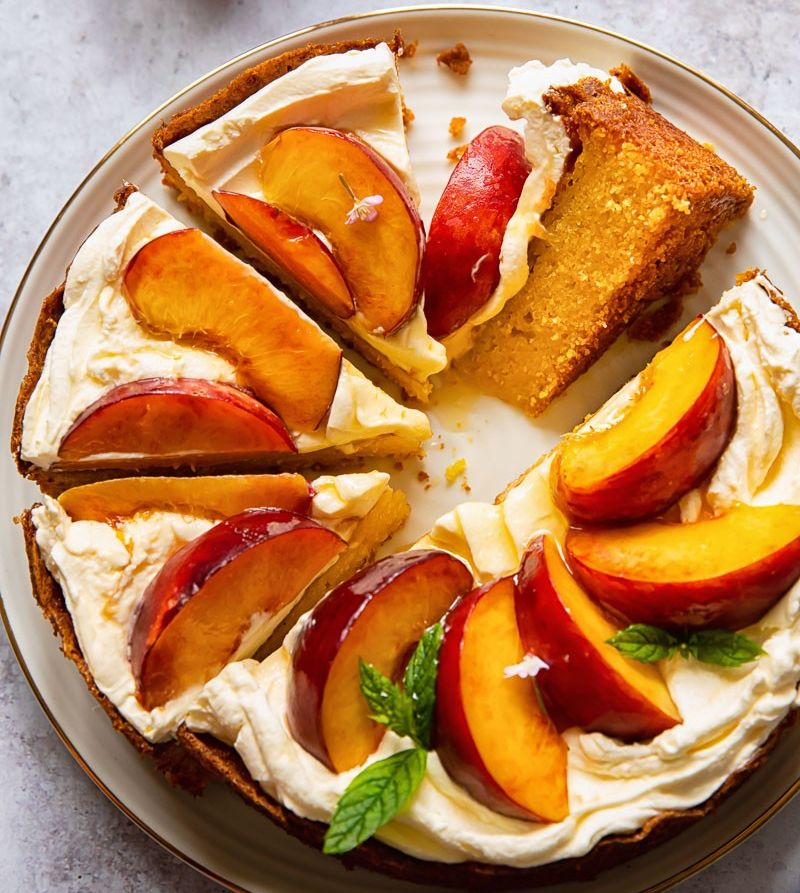 Polenta Cake With Peaches