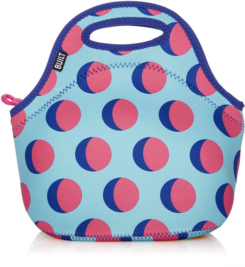 polka dot zipped tote