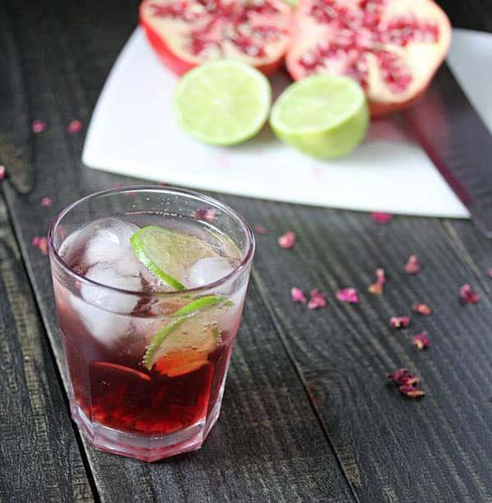 Pomegranate and Rosewater Spritzers