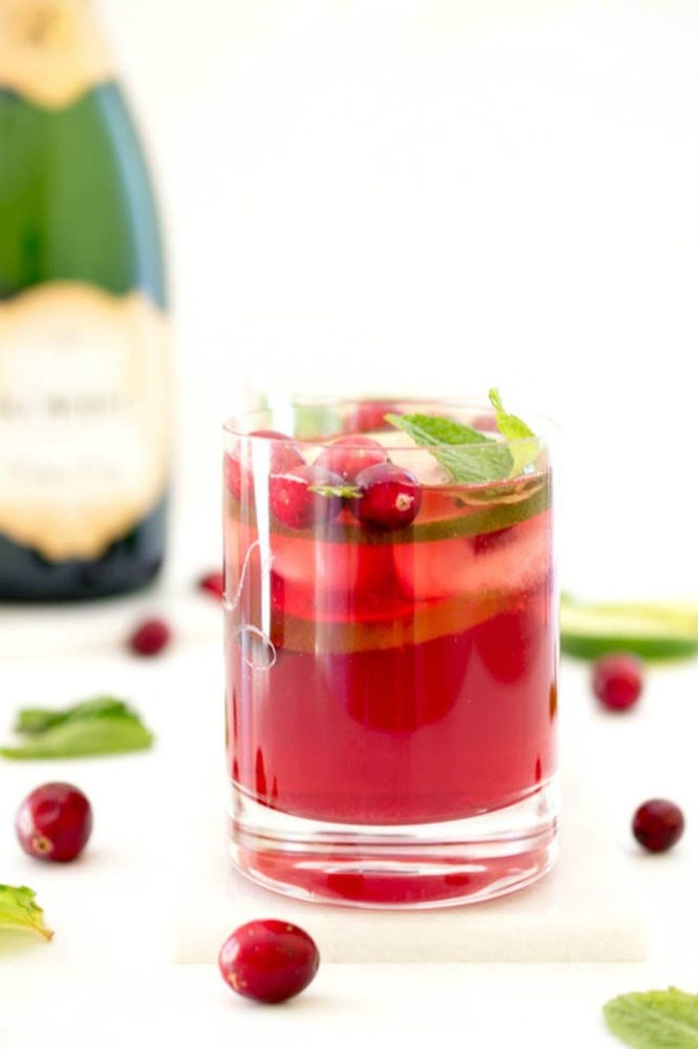 Pomegranate Cranberry Champagne Punch