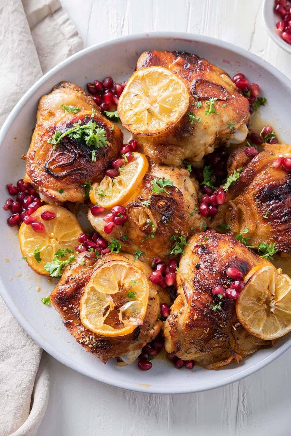 Pomegranate Roasted Chicken Thighs