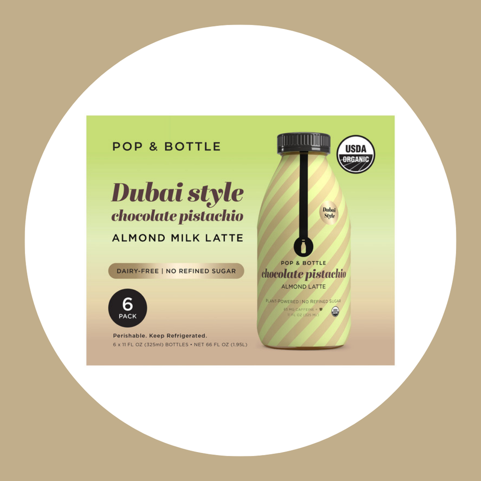 Pop & Bottle Organic Dubai Chocolate Almond Milk Latte