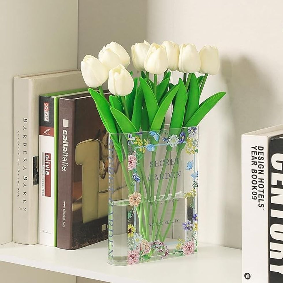 PORPAN Book Vase, Acrylic Book Vase for Flowers