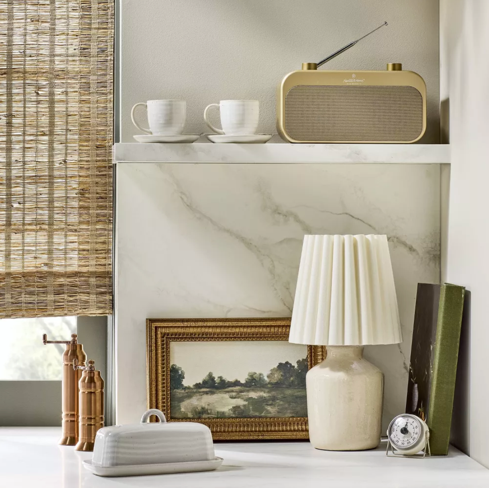 Portable Brass Finish AM/FM Bluetooth Radio