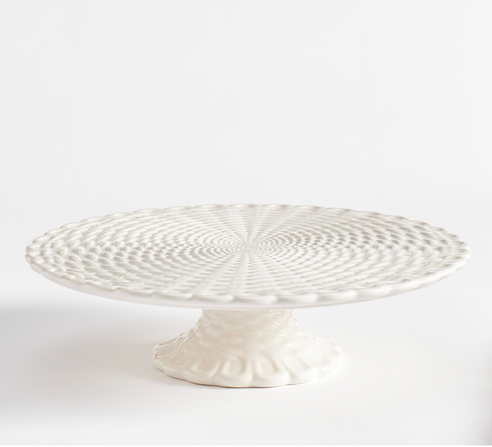 Pottery Barn Heirloom Basketweave Cake Stand