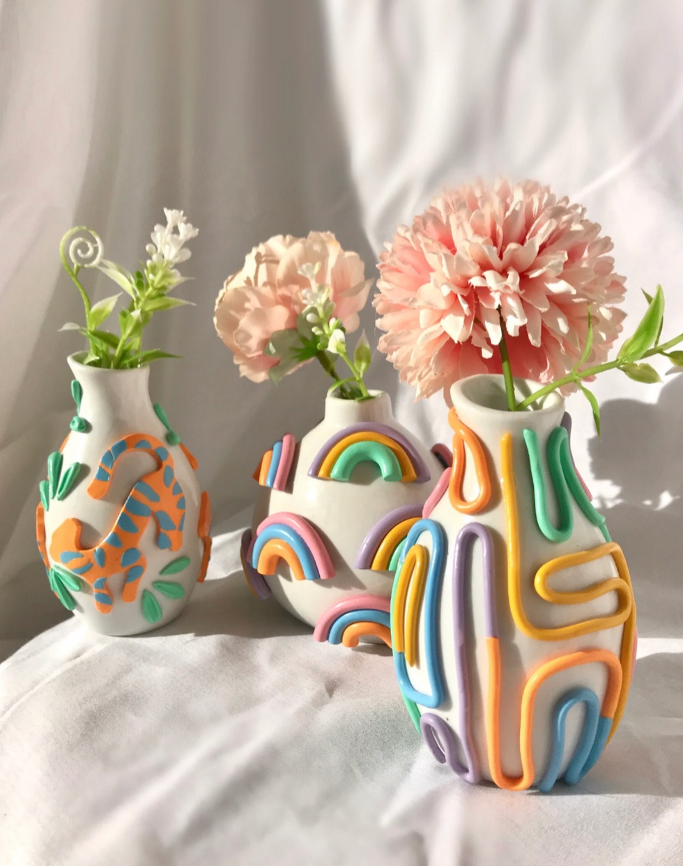 pottery ideas rainbow bud vases