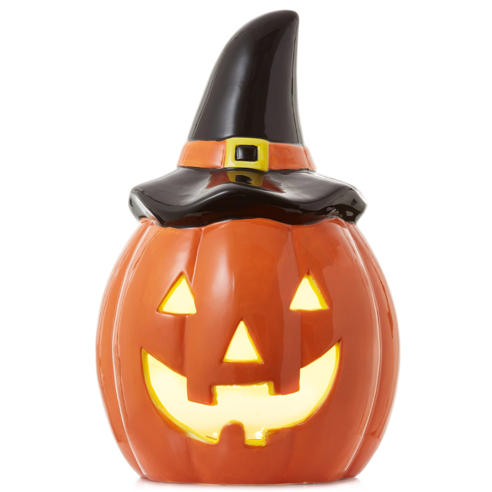 Pre-Lit Ceramic Halloween Jack-O-Lantern