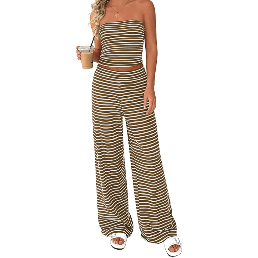 Prettygarden Two Piece Striped Set