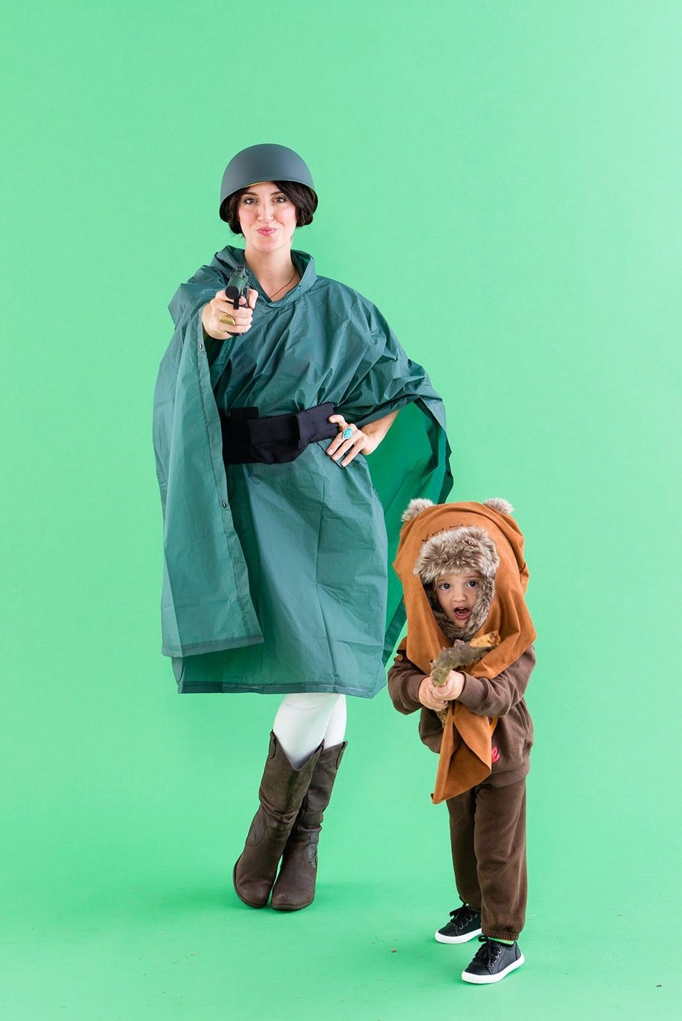 Princess Leia and Ewok Halloween Costumes