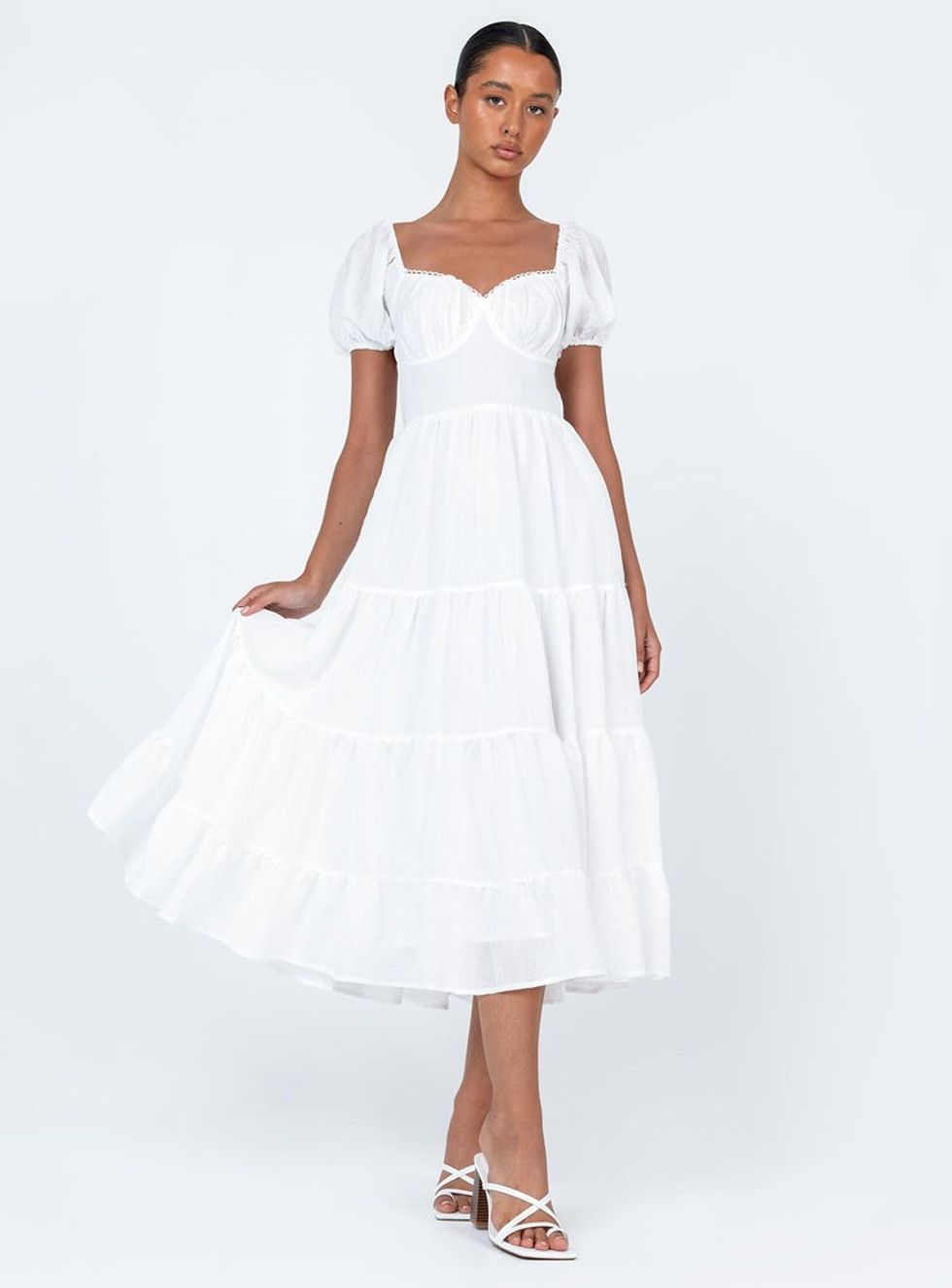 Princess Polly Danny White Midi Dress
