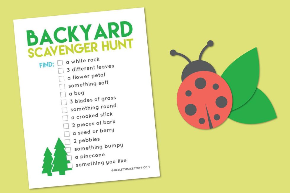 Printable Back Yard Scavenger Hunt outdoor games