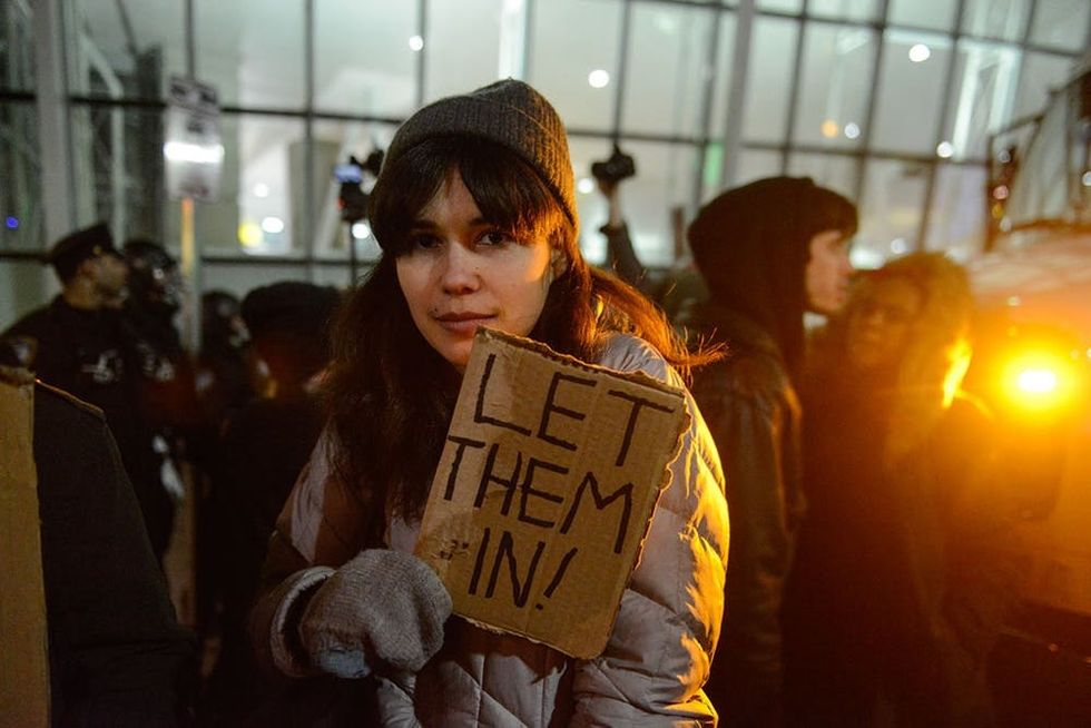 Protestors Rally At JFK Airport Against Muslim Immigration Ban