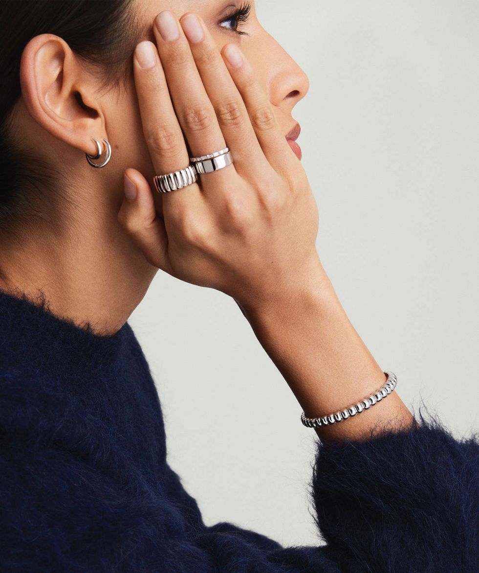 puffy silver bracelet