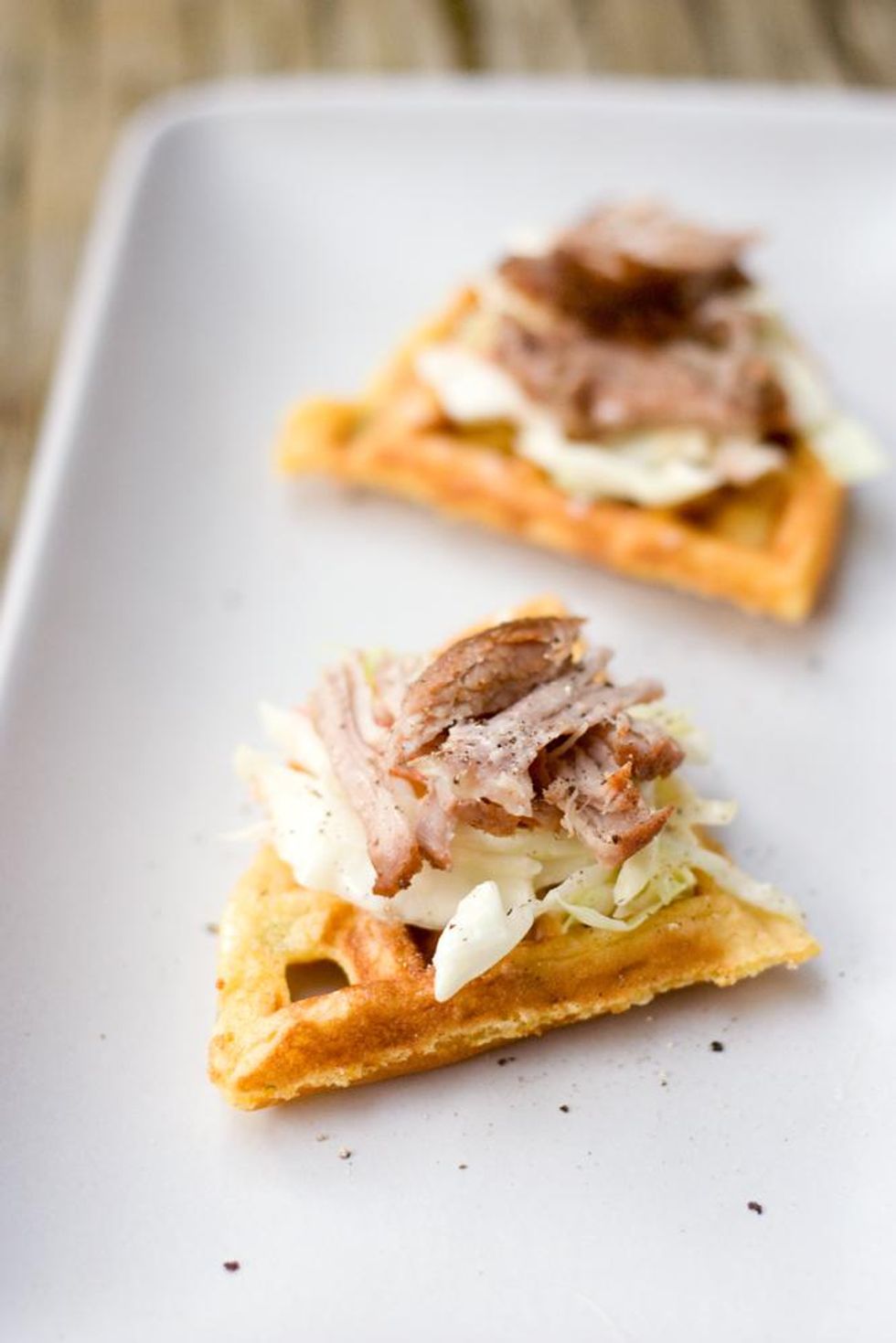 Pulled Pork Waffle Toasts