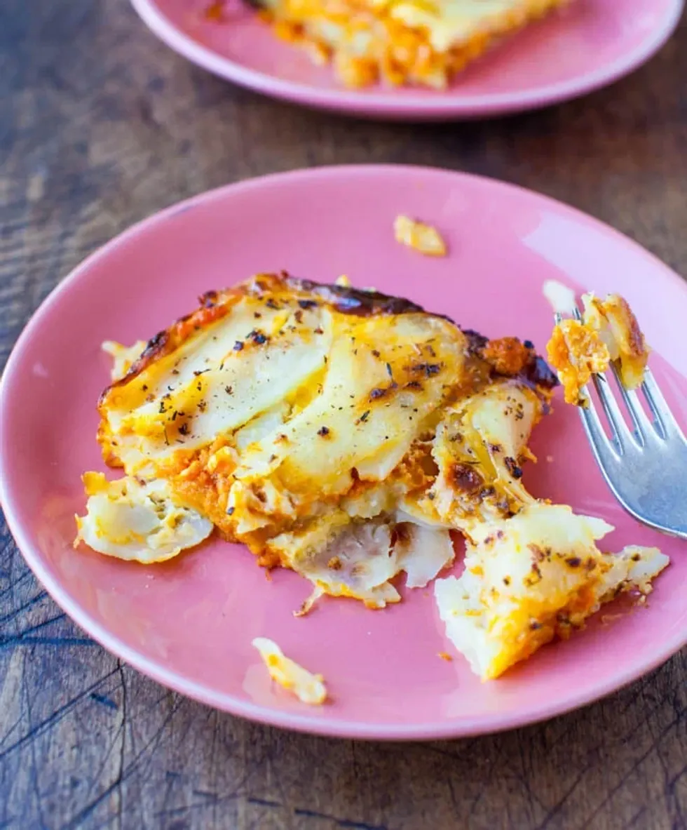 Pumpkin and Cheesy Baked Potato Casserole
