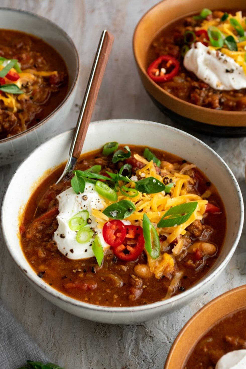 Pumpkin Chorizo Chili with Yogurt & Herbs