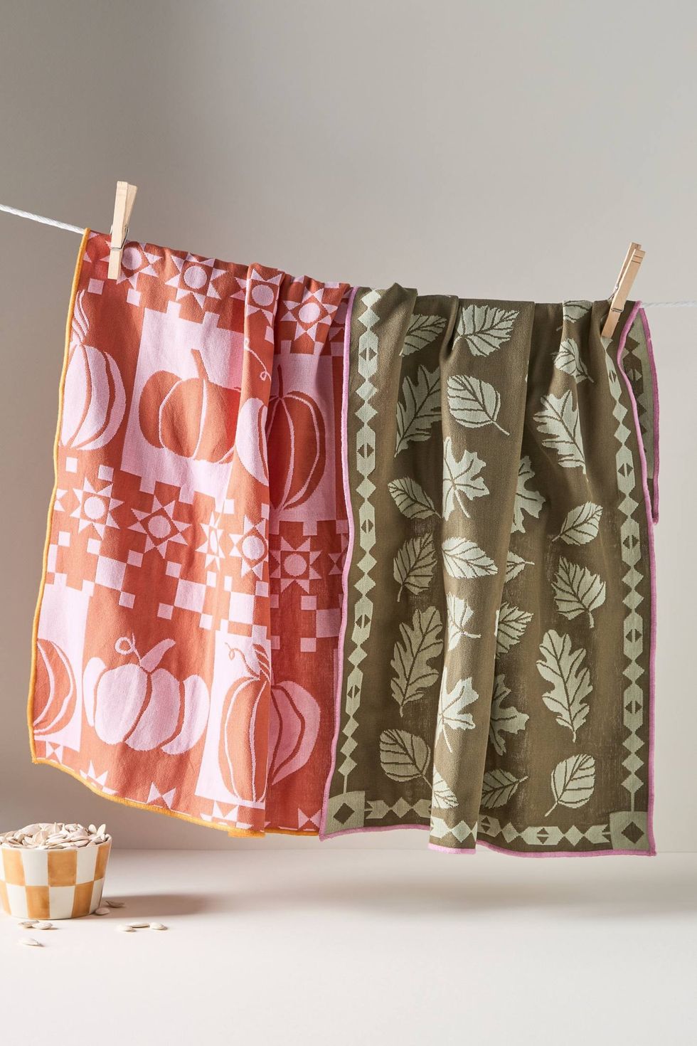 Pumpkin Jacquard Dish Towels