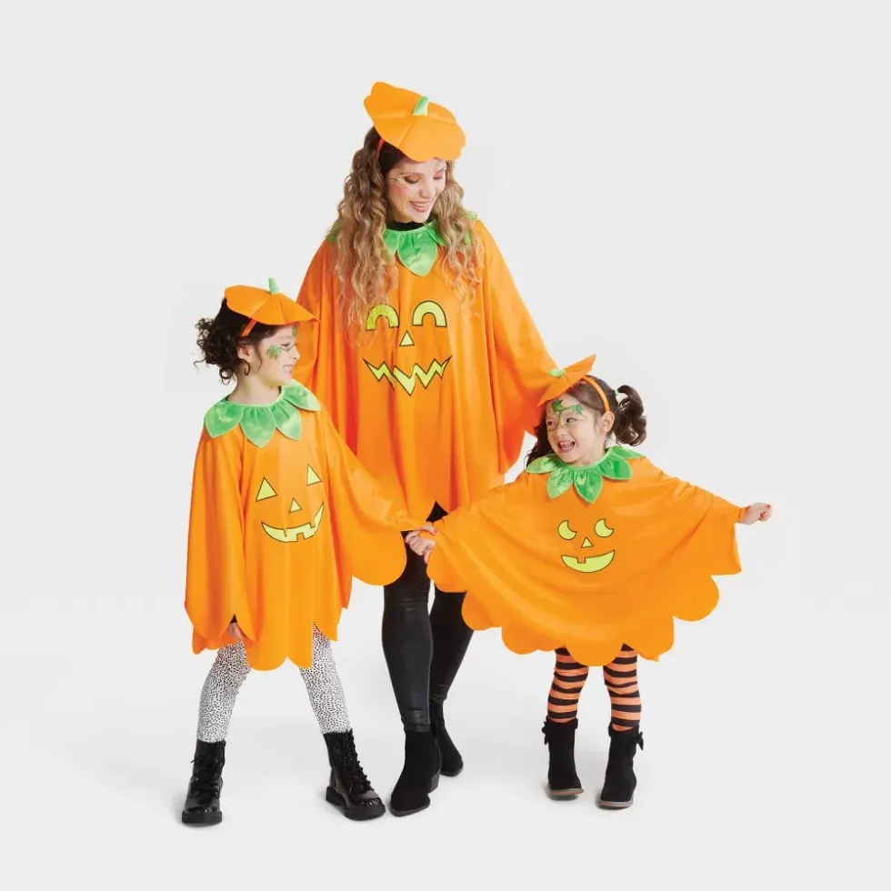 pumpkin poncho halloween costume