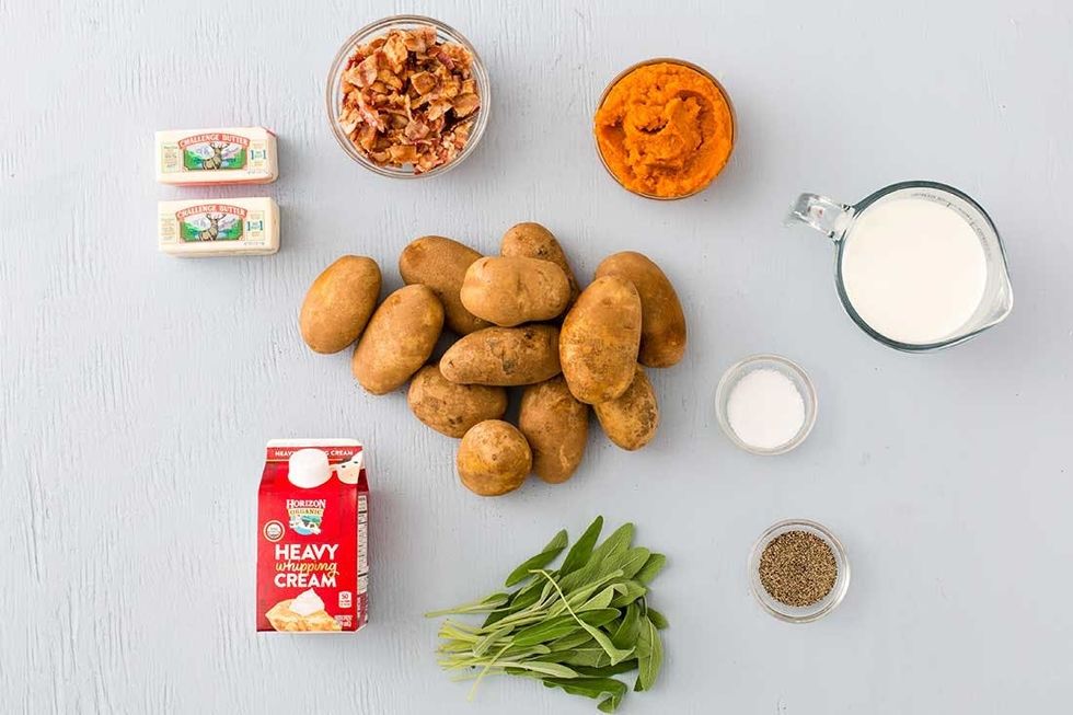 Pumpkin Sage Bacon Mashed Potatoes Thanksgiving Recipe Ingredients